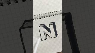 quot3D Letter N Drawing – Watch the Magic Unfoldquotart shorts youtubeshorts [upl. by Leavelle525]