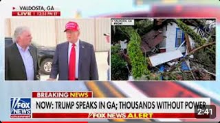 President Trump and Rev Graham in Georgia to Deliver Relief to Victims Biden not answering calls [upl. by Oletha]