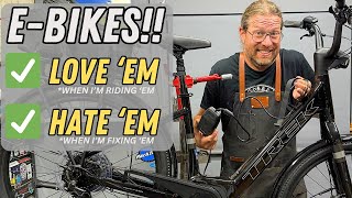 SoWHATS UP with those EBIKES anyway A 20 minute RANT while fixing up a TRUSTY old Trek Hybrid [upl. by Aserret452]