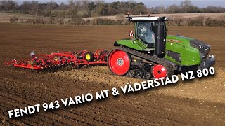 4Kᵁᴴᴰ February 2023 Fendt 943 Vario MT amp Väderstad NZ Aggressive 800 by the A140 in sunny Suffolk [upl. by Kapeed]