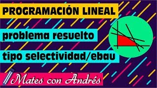 Programación Lineal problema resuelto tipo selectividad ebau 01 [upl. by Potter241]