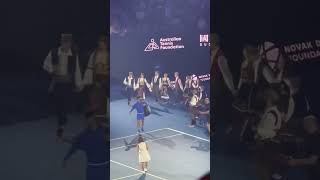 Djokovic dances his way onto court [upl. by Chor]