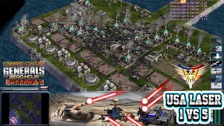 Command Conquer Generals Shockwave  Usa Laser General 1 vs 5 HARD Generals Gameplay P5 [upl. by Ramirolg]