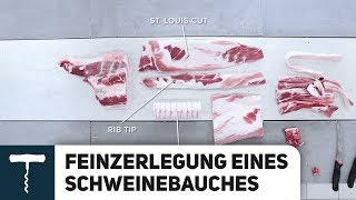 Schwein in Teile zerlegen  Schweinebauch  Metzger Dirk Freyberger Teil 2 [upl. by Nnairol]