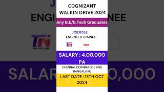 Cognizant IT company Walk  in  Interview 2024 [upl. by Razal]