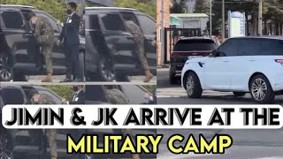 Jungkook Arrive with Jimin at Military All BTS members At JK Ceremony [upl. by Oirelav]