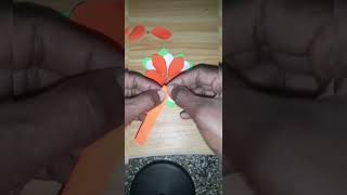 how to make tricolour flower with paper David Rao art and craft🤗🤗 [upl. by Halas]