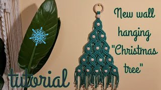 2 DIY  macrame wall hanging quotChristmas treequot tutorial🎄 [upl. by Ahsikrats]