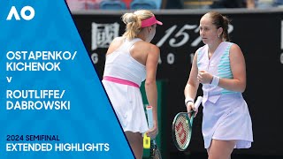 KichenokOstapenko v DabrowskiRoutliffe Extended Highlights  Australian Open 2024 Semifinal [upl. by Nhepets]