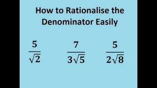 Surds  How to Rationalise the Denominator easily Golden rules for radicals [upl. by Adiazteb827]