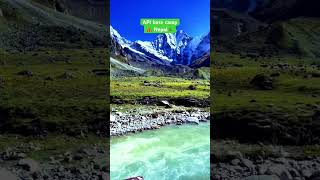 API base camp beautiful view in Nepal 🇳🇵 mountains travel nature india pakistan usa [upl. by Dayiz]