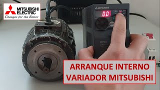 Arranque interno de un variador de frecuencia Mitsubishi Ajuste de parametros y frecuencia [upl. by Grane]