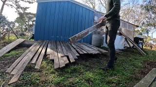 ep11 one hectare  deck rough out painting some fence work and minor cladding [upl. by Seadon646]