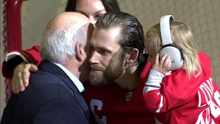 Zetterberg honoured for 1000th NHL game [upl. by Ecirtemed]