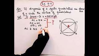 Diagonal of cyclic quadrilateral diameter of circle through vertice of quadrilateral prove rectangle [upl. by Chrissy763]