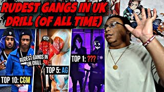 RUDEST GANGS IN UK DRILL OF ALL TIME LYRICS REACTION [upl. by Oruam]