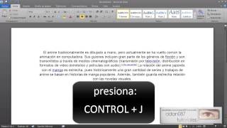 Word justificar parrafo con el teclado [upl. by Nash]