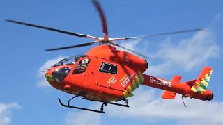 Londons Air Ambulance MD900 Explorer GEHMS taking off from Qeensbury Park [upl. by Anytsyrk594]