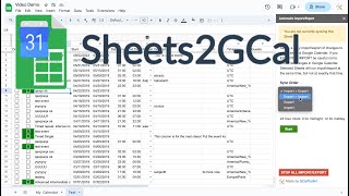 How to sync Google Calendars with Google Sheets using Sheets2GCal [upl. by Navoj]