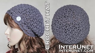 Crochet slouchy hat – pattern for beginners [upl. by Yusem322]