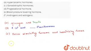 Give examples of  a Hyperglycemic hormone and hypoglycemic hormone b Hypercalcemic hormo [upl. by Loma]