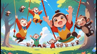 🐒🎶 Humpty Dumpty and the 3 Little Monkeys Song 🎶🐒 [upl. by Alikam730]