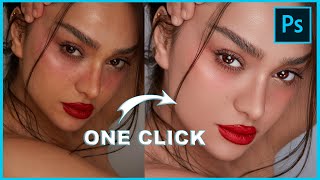 How to Skin Retouch In ONE CLICK  FREE PHOTOSHOP ACTION [upl. by Goldshell]