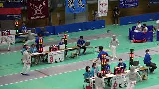 2021年IH フェンシング 女子 サーブル 予選8プール 長崎昇子 秋田北鷹秋田 vs 吉岡涼夏 玄界福岡 [upl. by Simmons]