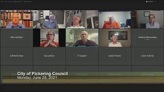 City of Pickering Council Meeting June 28 2021 [upl. by Llednar]