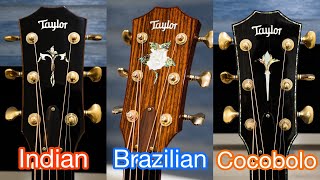 Brazilian Vs Cocobolo Vs Indian Rosewood  Taylor Guitar Comparison [upl. by Mali]