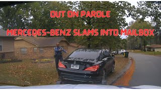 Mercedes Benz FLEES Arkansas State Police  Parolee slams into mailbox ending high speed pursuit 📫 [upl. by Wons]