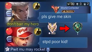 CHOU “POOR KID” BUT COLLECTOR PRANK AFTER END OF SEASON my team cry  Mobile Legends [upl. by Hanimay]