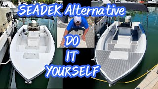 DIY boat flooring makeover with a SEADEK alternative OCEANBOARD GAVE OUR BOAT NEW LIFE [upl. by Namyw]