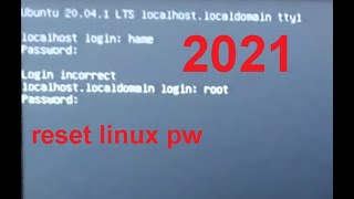 reset pw ubuntu 2004 login incorrect [upl. by Ellehsim784]