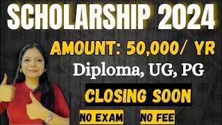 Biggest Scholarship 2024Amount 50000 year Diploma UG PG  Eligible Career Maze [upl. by Aidualc]