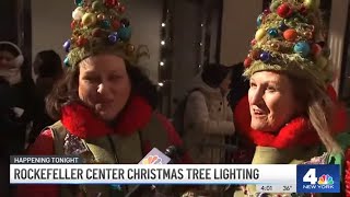 Crowds wait in freezing temps for Rockefeller Center Christmas Tree lighting  NBC New York [upl. by Janetta]