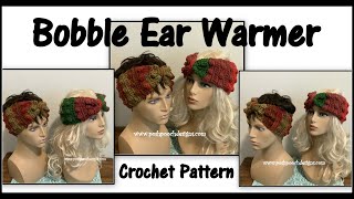 Bobble Ear Warmer Crochet Pattern [upl. by Thera]