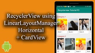 Recyclerview using LinearLayoutManager Horizontal  Cardview  Android Lists  03 [upl. by Artied]