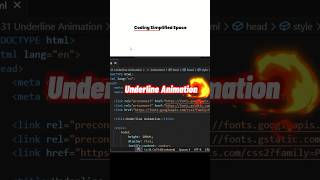 31100  Underline Text Animation css html animation tutorial 100dayschallenge tips [upl. by Arua821]