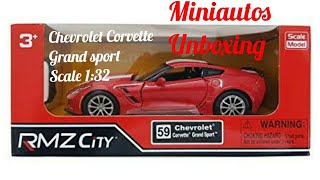 Unboxing of RMZ city Chevrolet Corvette Grand sport Scale 132 [upl. by Ecinereb]