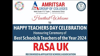 Teachers Day Honoring Celebration 2024 RASA UK at AGC Amritsar [upl. by Nidya675]