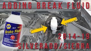 How to Check and Add Brake Fluid to a 2014  2019 Silverado and Sierra Pickup Truck [upl. by Aztin]