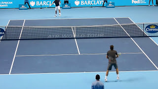 Roger Federer vs Rafal Nadal Court Level O2 ATP Tennis Rally  Different View [upl. by Oriane108]