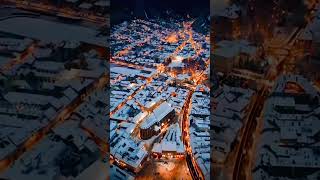 Brasov Romania 🇷🇴 shortvideo snowfall christmasiscoming pleasesubscribe droneshots lovely [upl. by Idou]