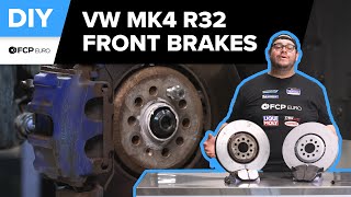 Volkswagen Golf R32 Front Brake Pad amp Rotor Replacement DIY 2004 Volkswagen Mk4 Golf R32 [upl. by Niar]