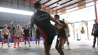 Intermediate Muay Thai Class Combination Technique  Tiger Muay Thai [upl. by Idaline]