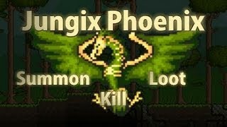 Terraria  Jungix Phoenix Boss Reborn Mod  Summon kill loot [upl. by Carlynne]