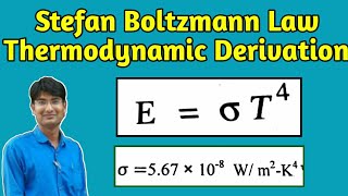 Stefan Boltzmann Law for BlackBody  Stefan Boltzmann law Thermodynamic Derivation  स्टीफन का नियम [upl. by Auroora676]