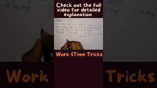 Work and Time Tricks for Placement amp Competitive Exams yt aptitude placement shortsfeed ytfeed [upl. by Cletus]