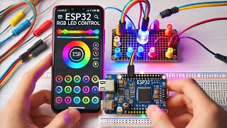 Control RGB LED with Mobile Phone Using ESP32 [upl. by Eirb]